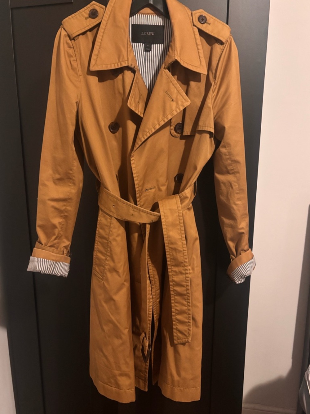 EUC J.Crew Double Breasted Trench Coat size 6.